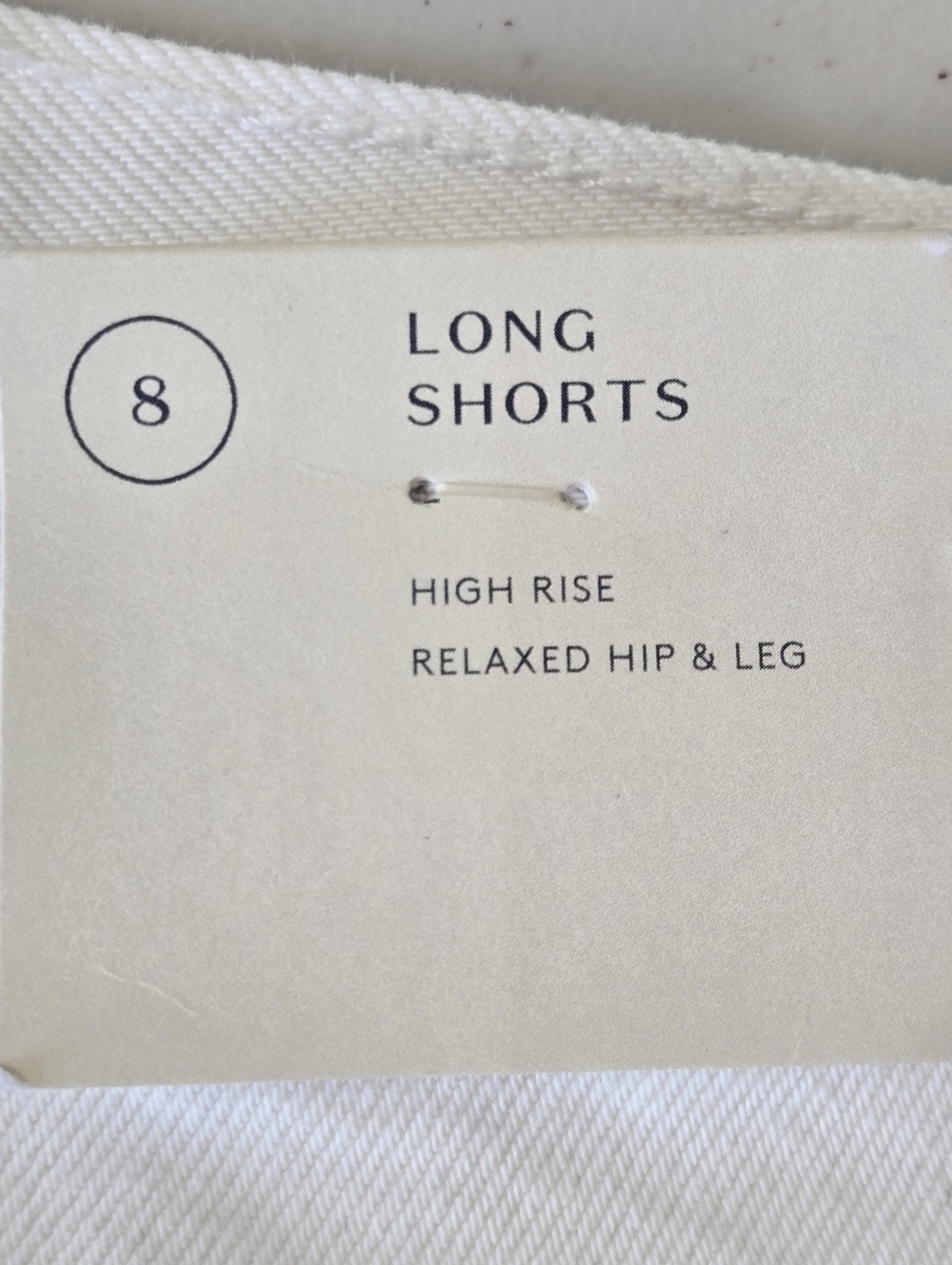 NWT Universal Thread Cream High Rise Long Shorts Size 8 - Picture 5 of 9